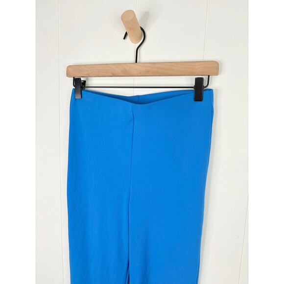 Zara Blue Flare Leg Pull On Pants Womens Medium Retro Festival Hippie - Picture 3 of 8